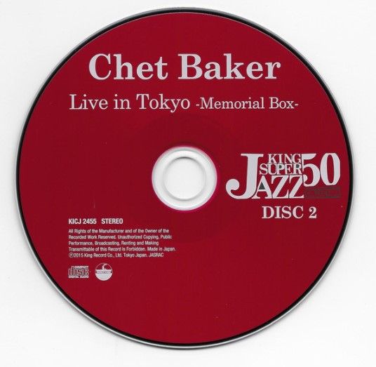 cd: Chet Baker ‎– Memories - Chet Baker In Tokyo(2cd)