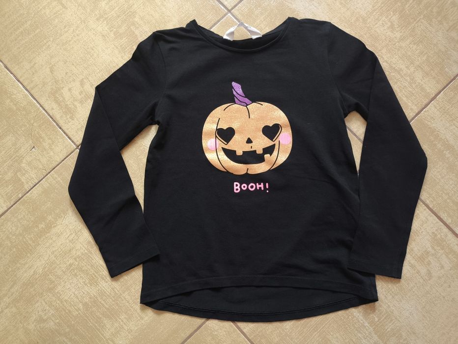 JAK NOWA śliczna bluzka na HALLOWEEN H&M r. 122/128 brokatowa dynia