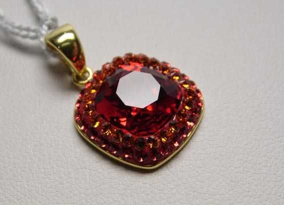 Zawieszka kryształki Swarovski srebro złocone.