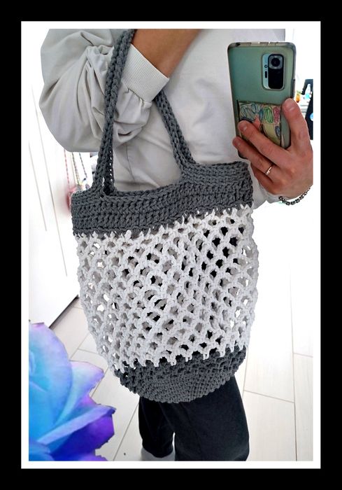 szydelkulik Torba siatka ręcznie robiona na szydełku handmade rękodzie