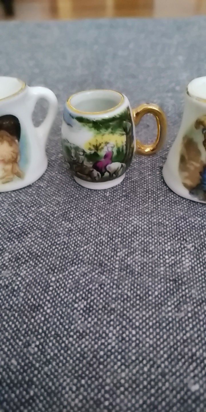 Naparstki kufelki kolekcjonerskie porcelana