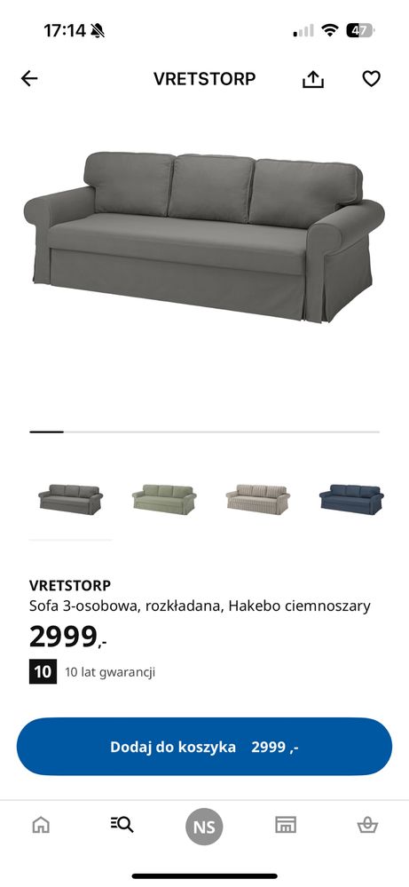 Sofa rozkladana ikea