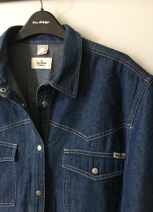 Женская джинсовая рубашка блуза 56-58/жіноча джинсова сорочка