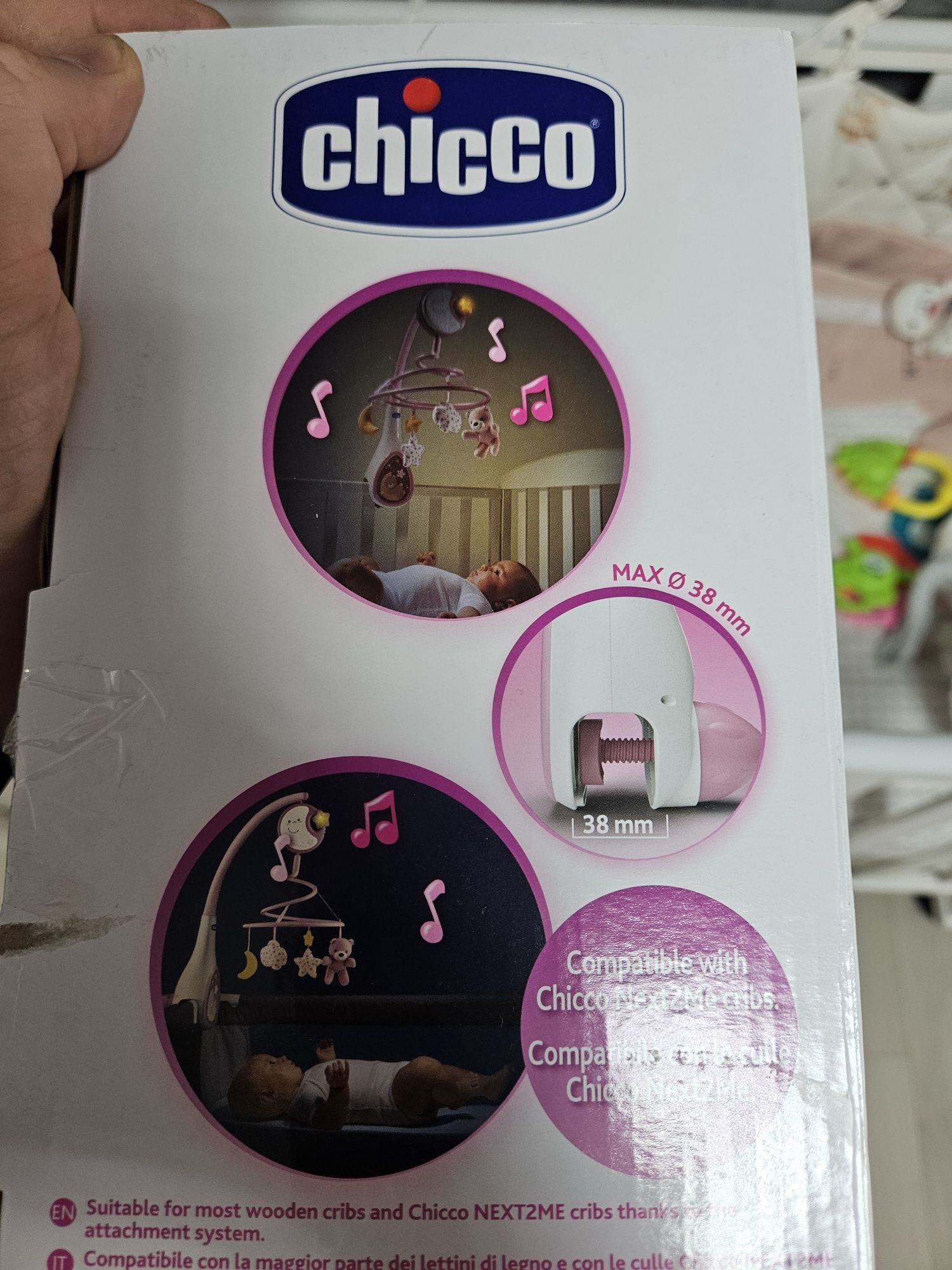 Мобіль на ліжечко Chicco Next2Dreams Бежевий 3 в 1