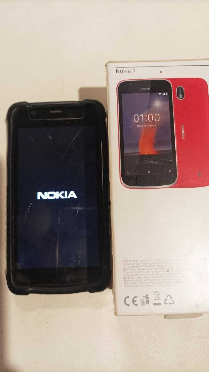 Смартфон Nokia 1, LTE, 2SIM, 4G, коробка. чехол, стекло, Android 10.
