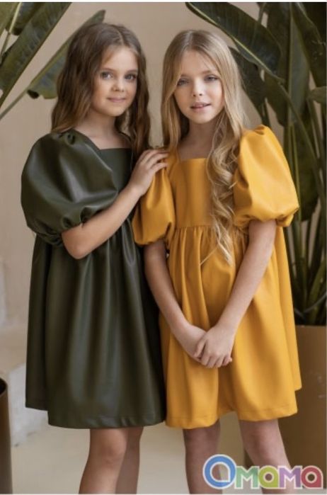 Сукня для дівчинки святкова з еко шкіри в стилі Zara