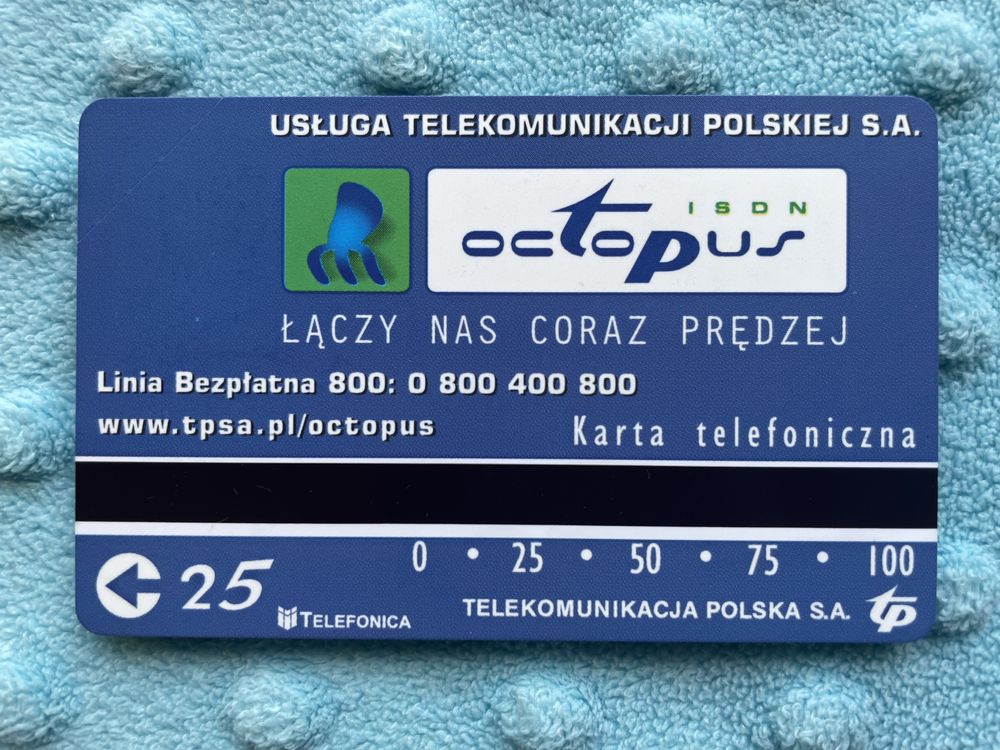 Karta magnetyczna telefoniczna TP o nominale 25 jednostek