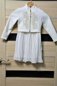 Нарядное белое платье снежинка H&M, для девочки 5-6 лет + болеро