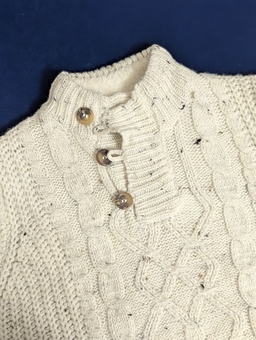 Sweter zimowy chłopięcy beżowy warkocz 104