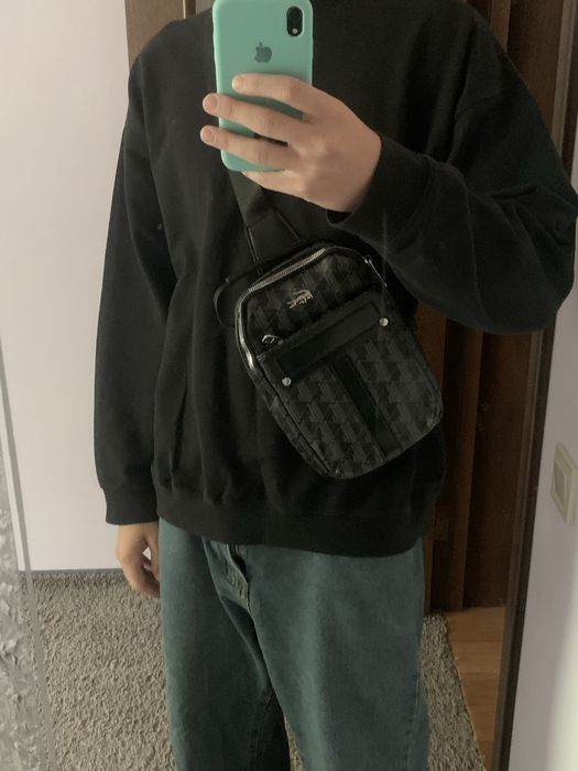 Нова сумка чорна Lacoste через плече