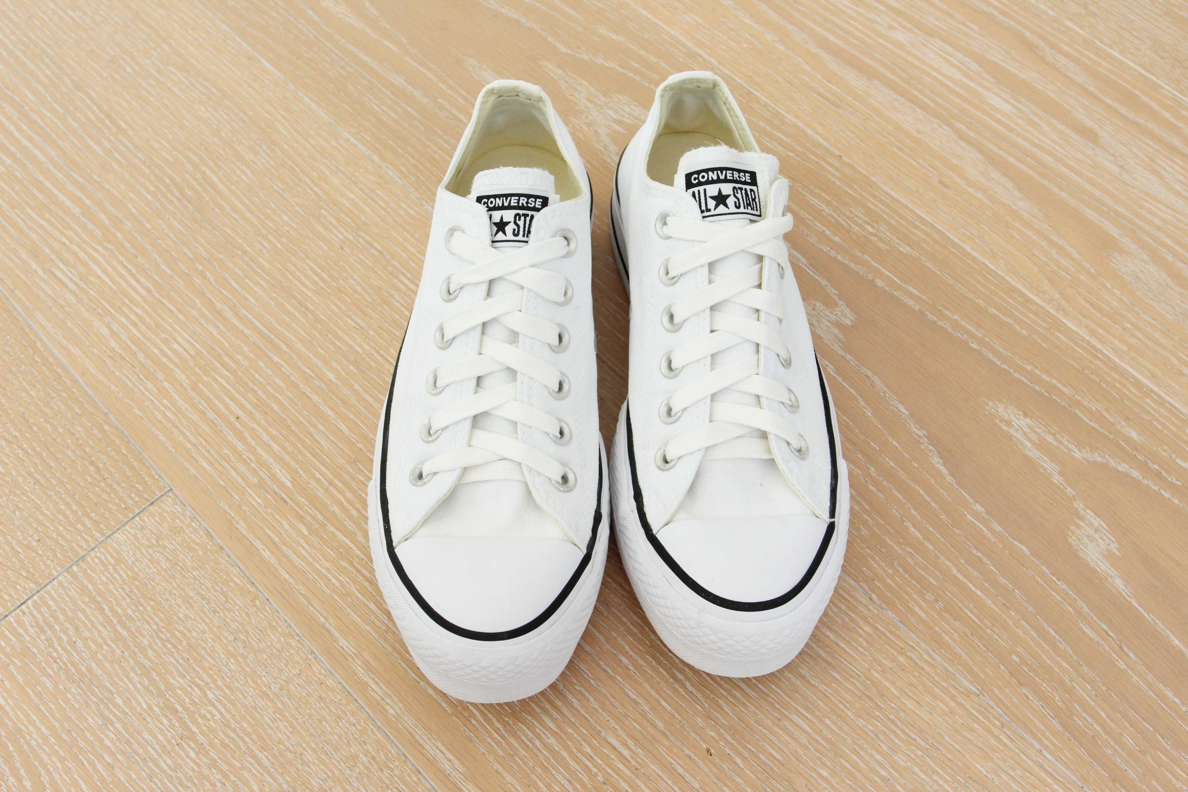 Converse czysta biel, platforma 38/ 37,5, UK 5