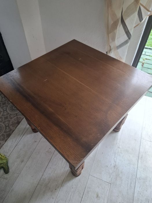 Stolik dębowy kawowy rustykalny vintage stół szafka