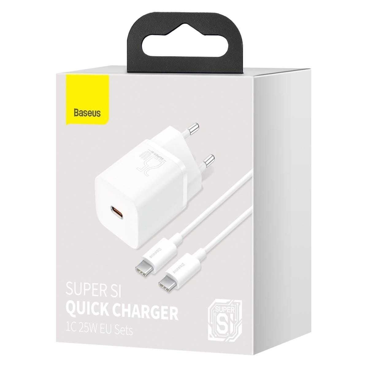 Baseus Super Si 1C Szybka Ładowark 25W 3A + kabel USB C-C 1m Sklep Wwa