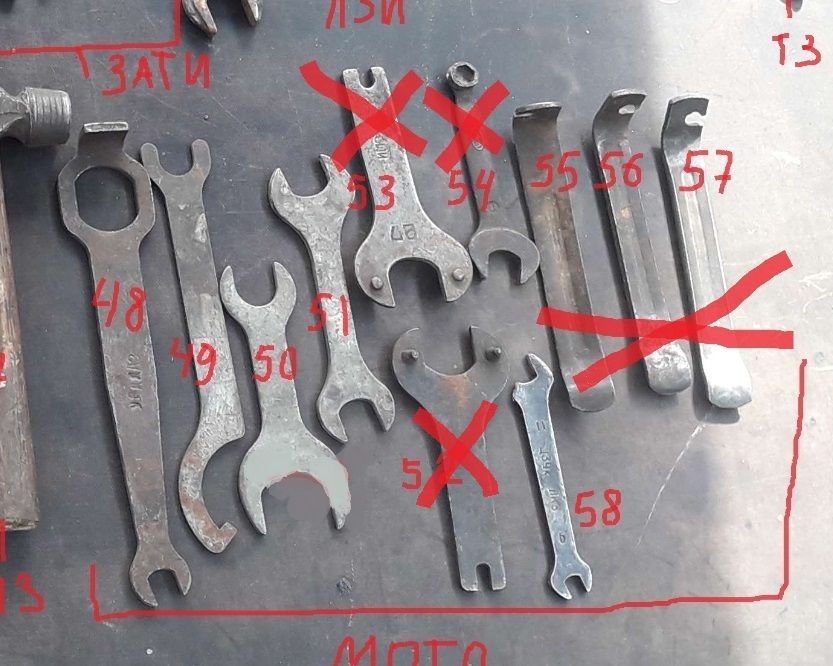 мото ключи инструмент, мотоциклетный инструмент ссср днепри урал