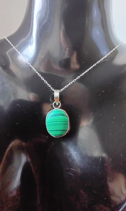 Fio em Prata de Lei com Malaquita Natural