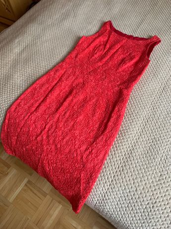 Sukienka czerwona żakardowa rozmiar 36