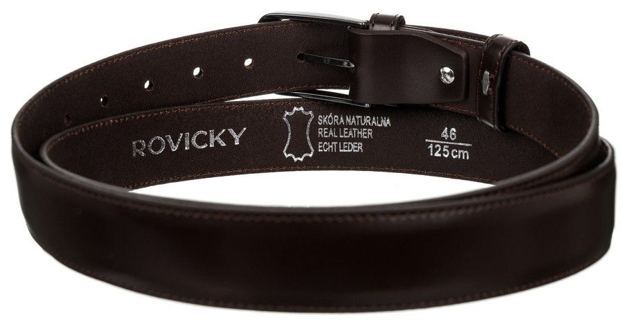 wąski pasek męski handmade ze skóry naturalnej licowej - rovicky 115