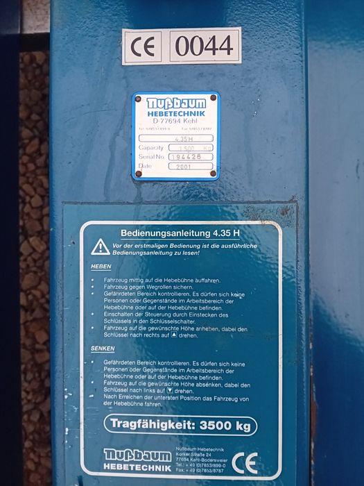 Podnośnik Czterokolumnowy Nussbaum 3500 kg