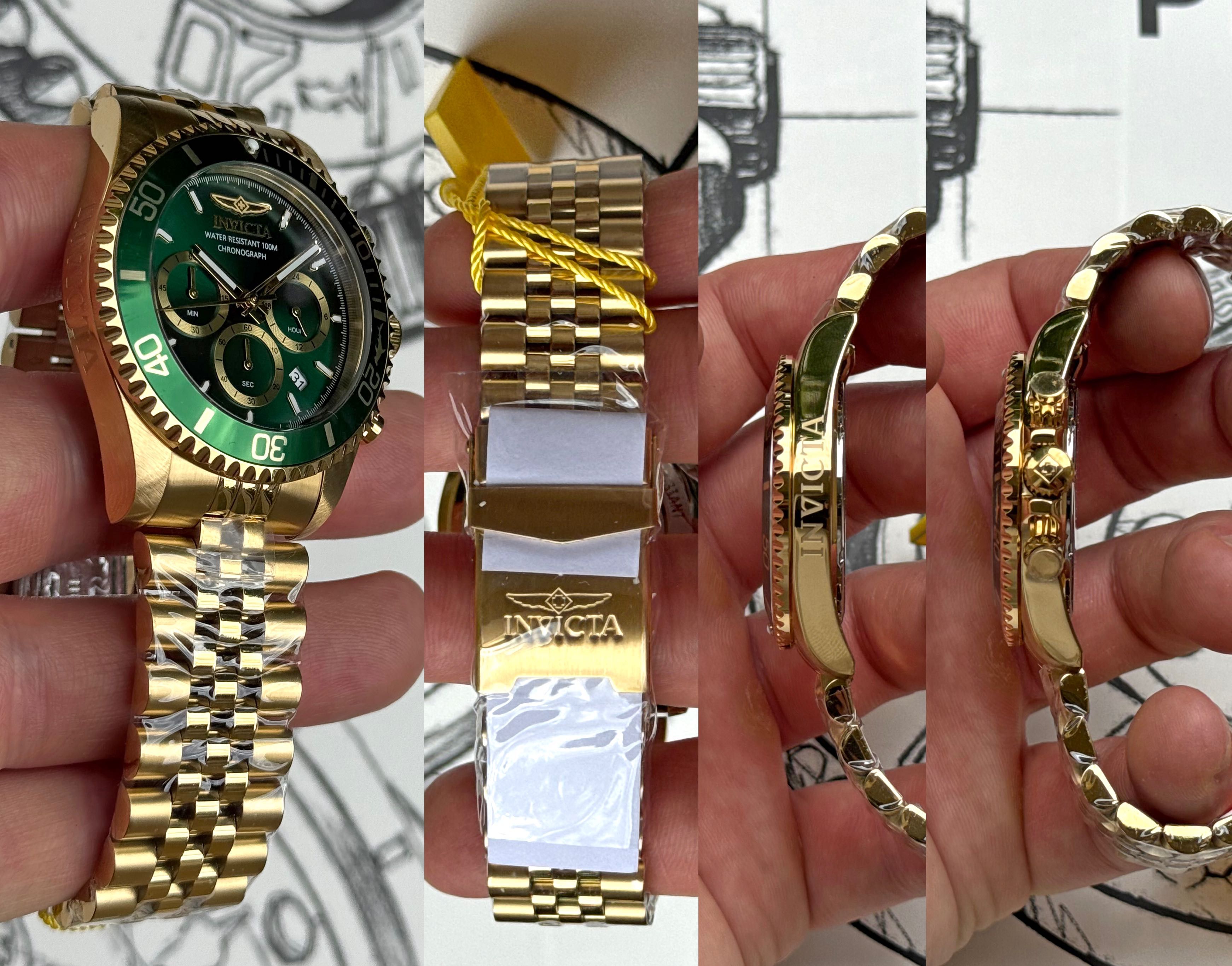 Годинник Invicta 48383 Pro Diver 43 mm. Master of the Oceans Gold