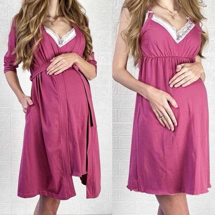 Халат та сорочка в пологовий для вагітних та годуючих 44-58