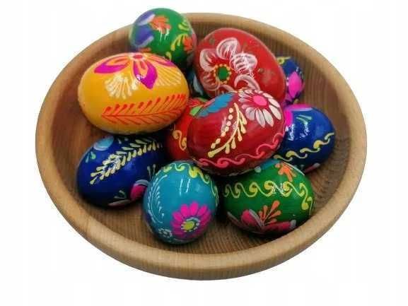 ozdobne jajka dekoracyjne pisanki drewniane 10szt