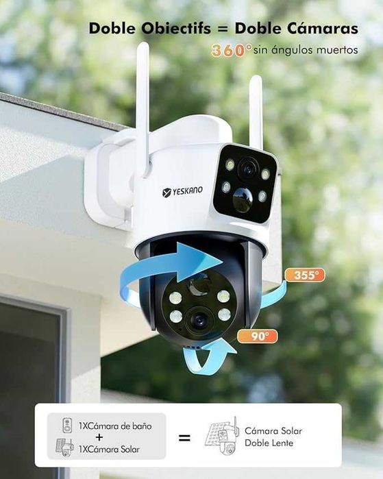 Бездротова Wi-Fi камераYESKANO 360° PTZ камера з подвійним об'єктив