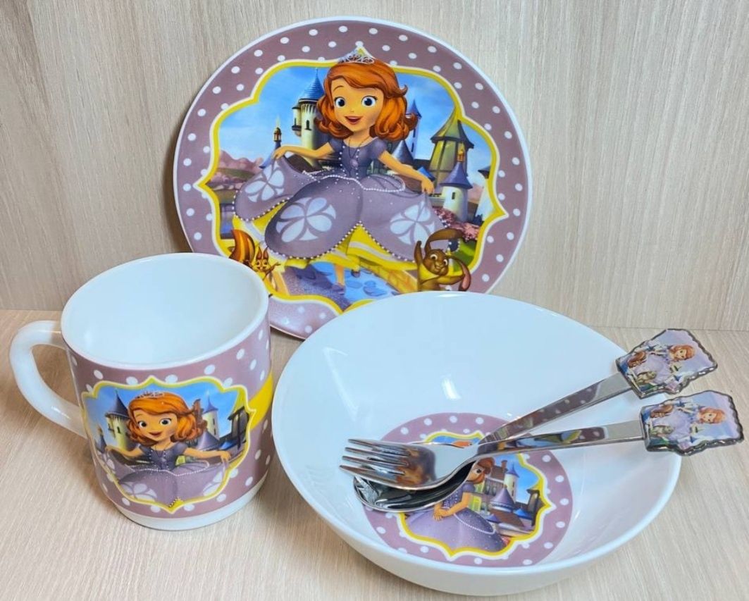 Набір дитячого посуду зі склокераміки "Принцеса Софія"