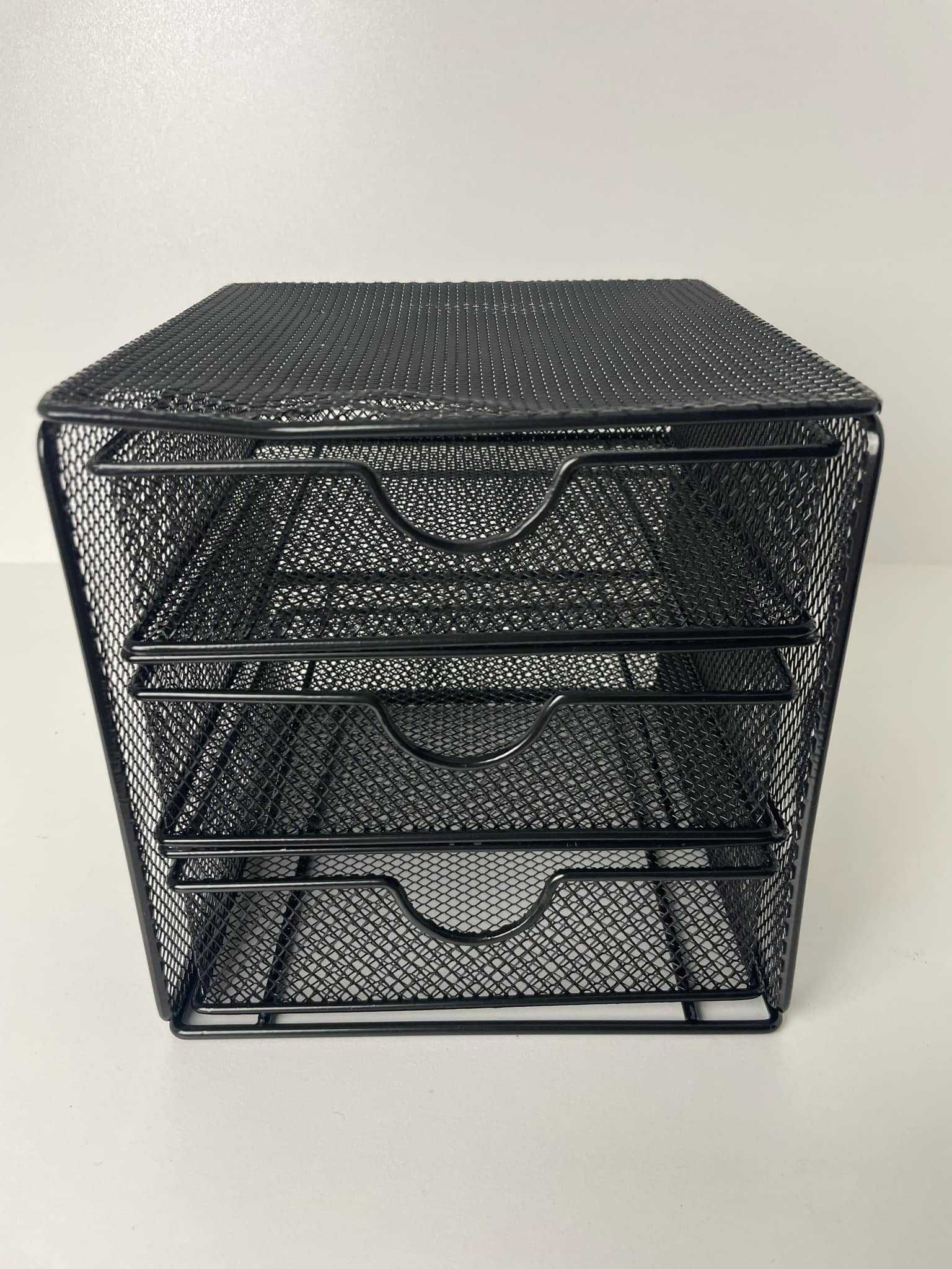Metalowy organizer 3 szuflady 17x17x16 cm na biurko