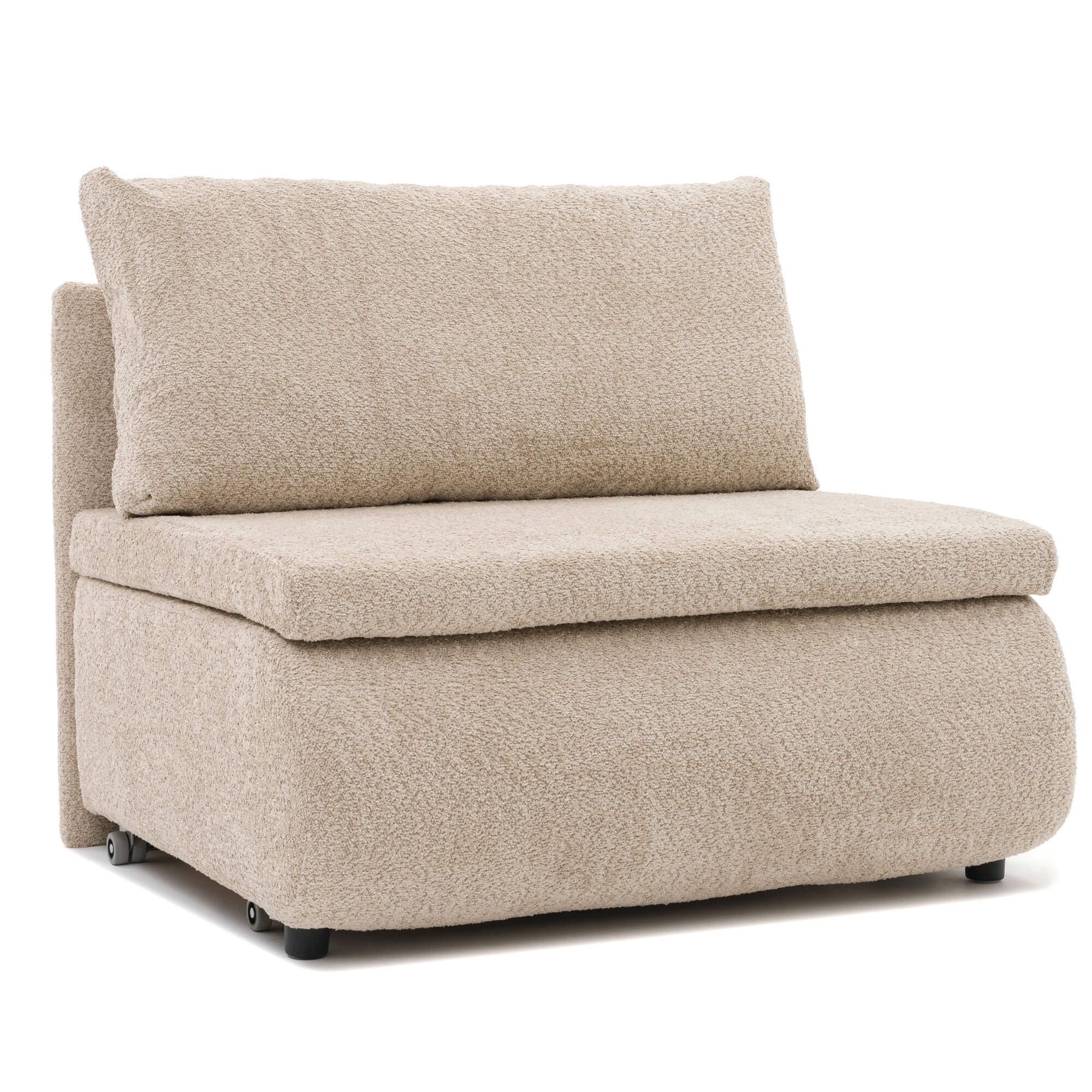 Sofa amerykanka MEG beżowa tkanina boucle