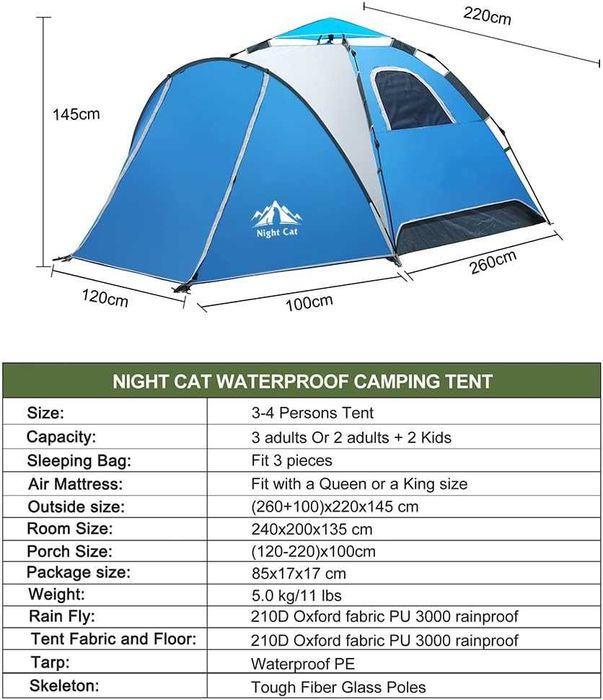 Namiot 3-4 osobowy NightCat
