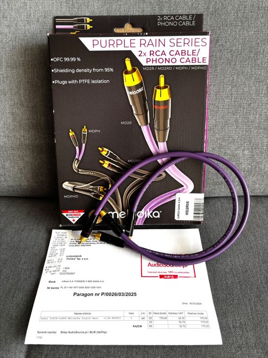 Kabel MELODIKA 2xRCA 0,5m nowy