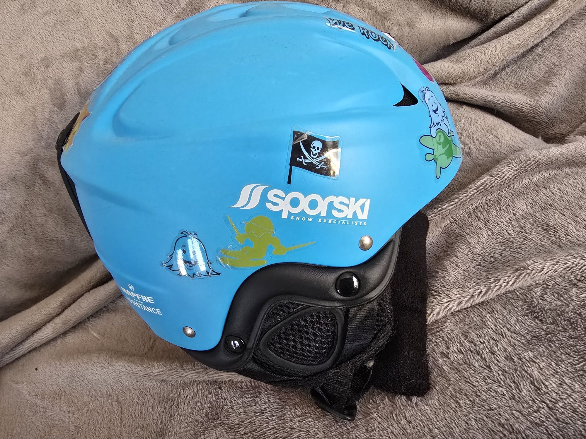 Capacete Sporski para neve azul tam 6 a 10 anos
