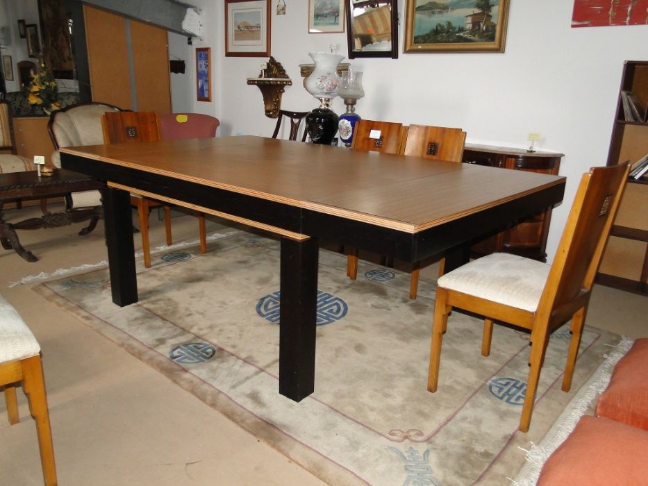 Magnifica mesa de sala ou escritório em madeira maciça - Extensível -
