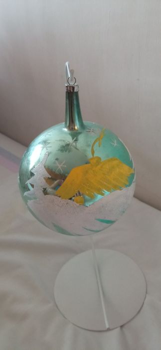 Bombki szklane vintage ręcznie malowane duże 20 cm