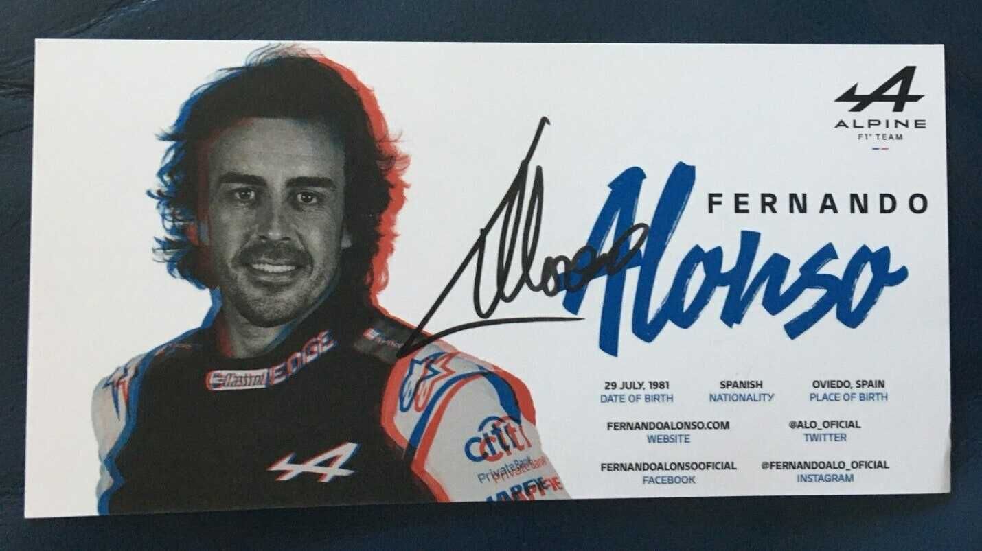 Fernando Alonso, Autógrafo