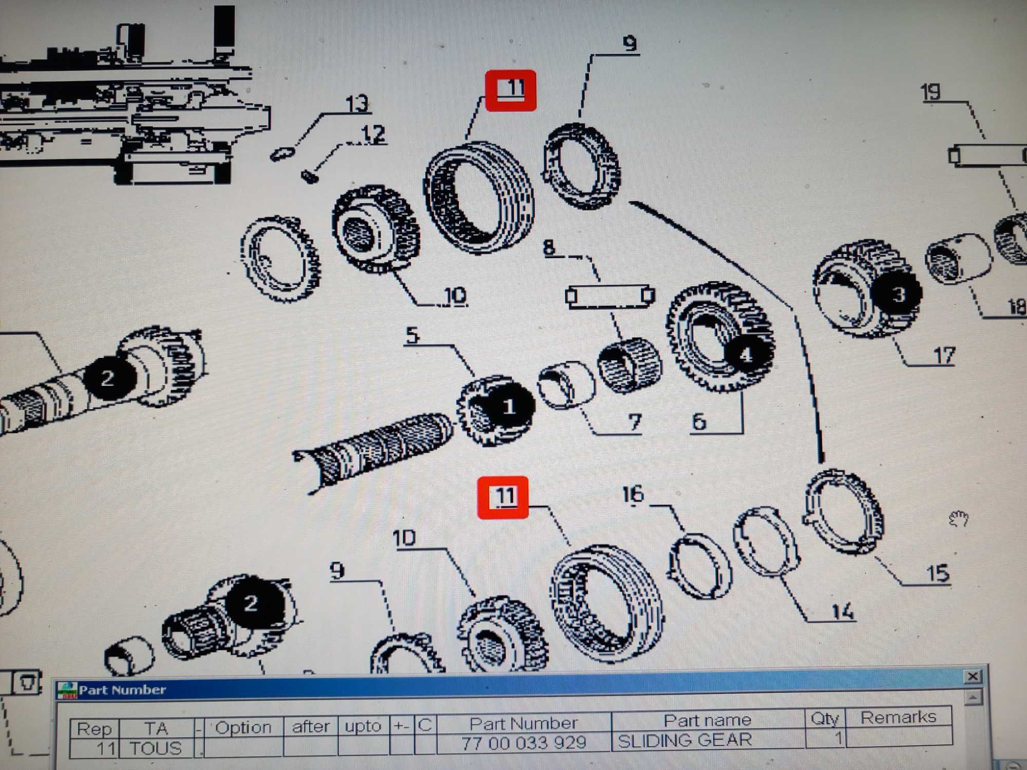 Przesuwka mufa synchronizatora rewersu biegów skrzyni JOHN DEERE Z-36