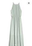 Miętowa elegancka sukienka maxi H&M XL 42 wesele bal ciążowa