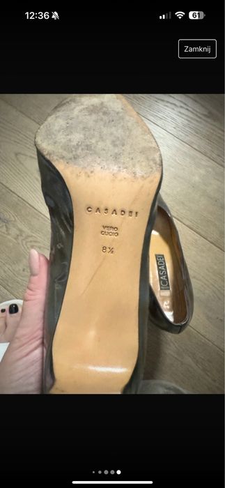 Szpilki CASADEI 38,5/ 8,5 skora lakierowana