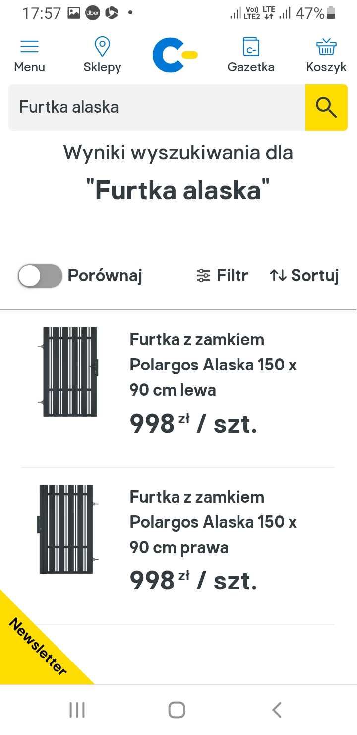 Brama Alaska furtka CASTORAMA zewnętrzna dwuskrzydłowa NOWA