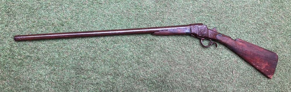 Espingarda obsoleta antiga decorativa, Hopkins & Allen, cerca 1875.