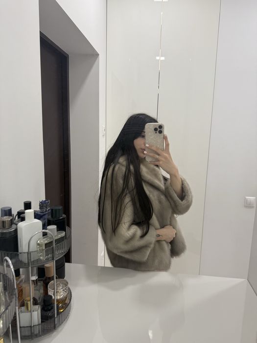 Шуба норкова блакитна