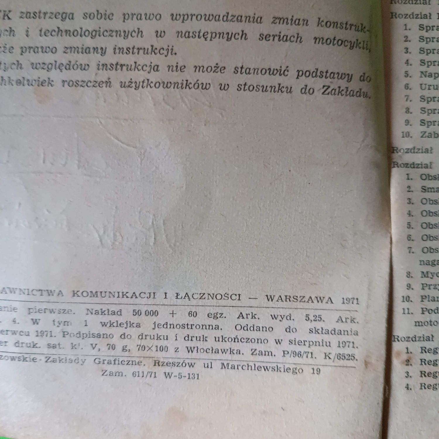 MOTOCYKL WSK typ M06 B3
Instrukcja obsługi

Rok wydania 1971 
Polecam.