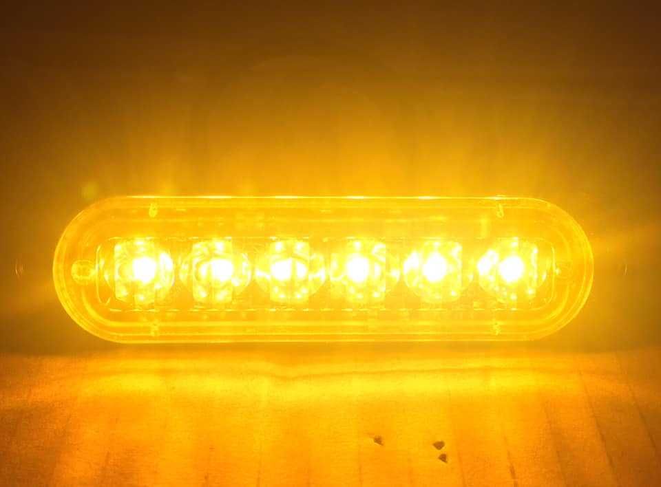 2x Stroboskop pomarańczowy 6W 10 trybów 10-30V lampa ostrzegawcza 11cm