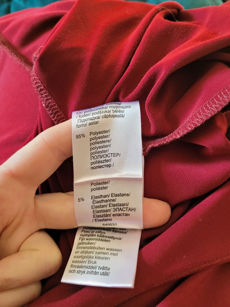 Bodyflirt sukienka długa M wieczorowa bordo halter