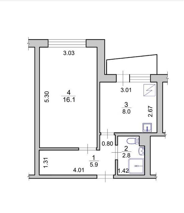 Однокімнатна квартира Виноградар пр.Свободи 30А