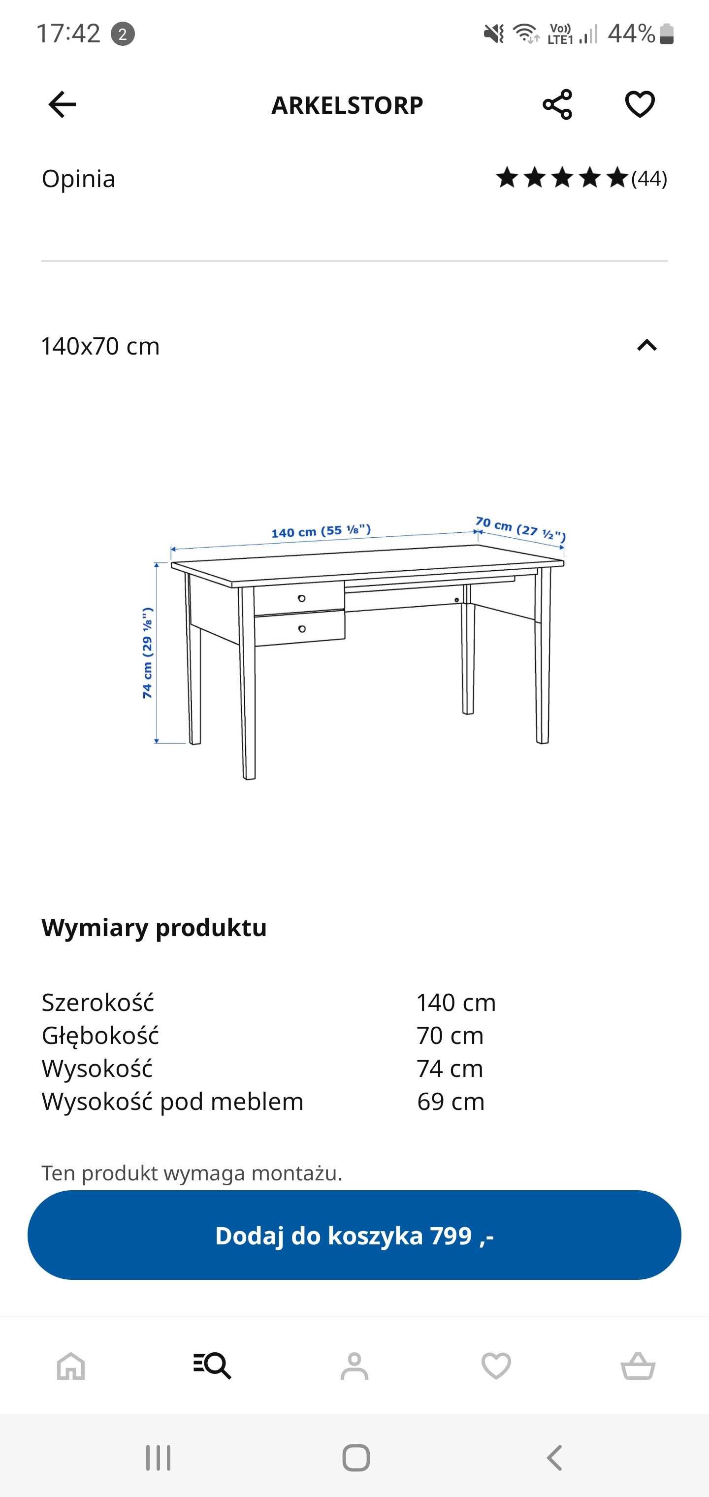 Biurko IKEA Arkelstrop