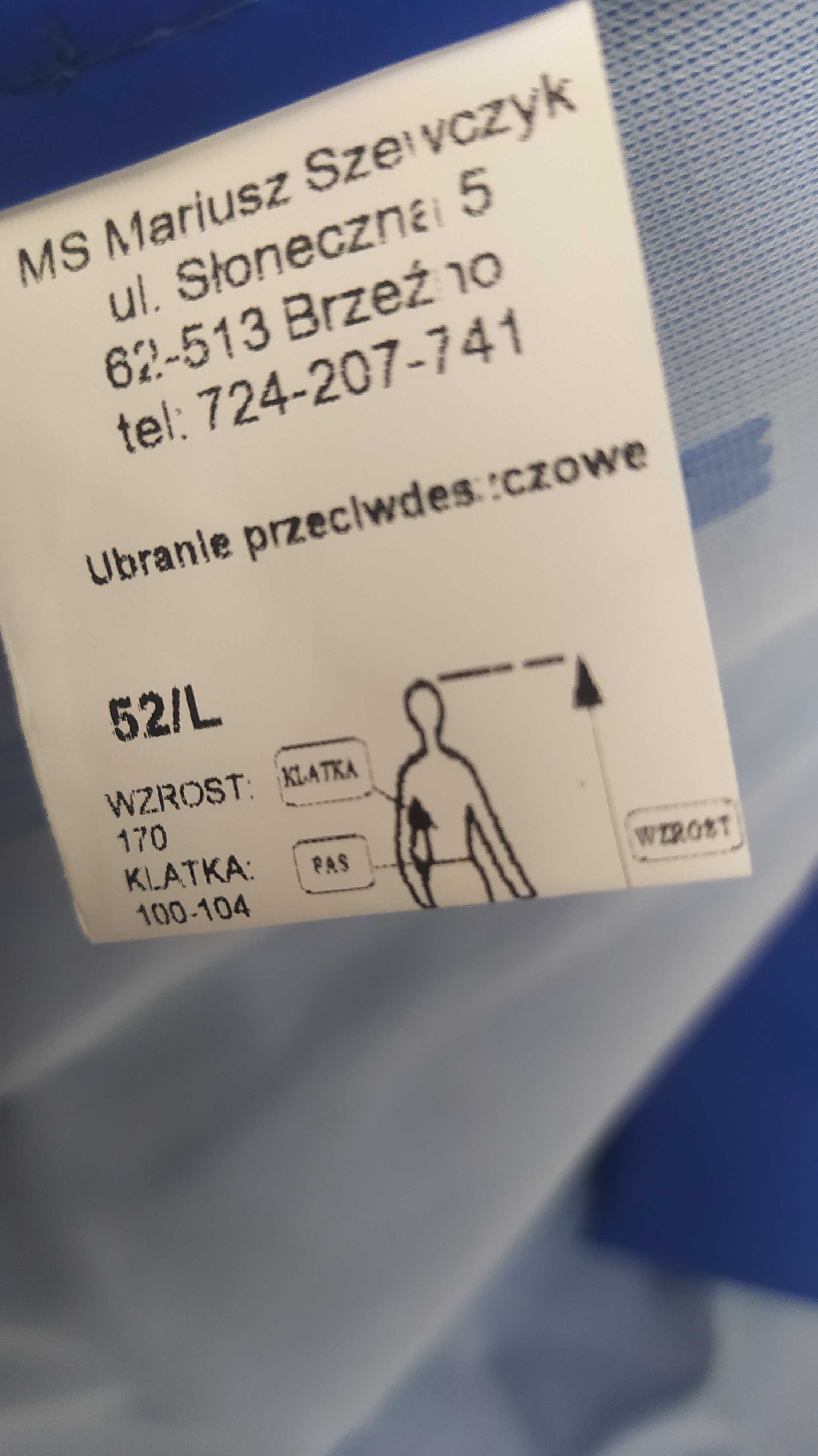 Ubranie przeciwdeszczowe 101/001 rozmiar 52