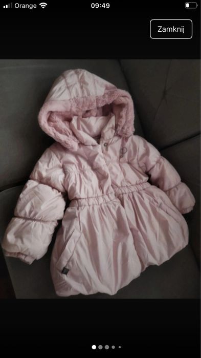 Kurtka plaszczyk zimowy na zime rozowa plus bluza