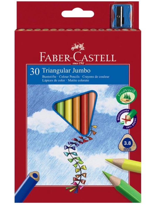 Kredki Jumbo trójkątne 30 kol + temp FABER CASTELL Faber Castell
