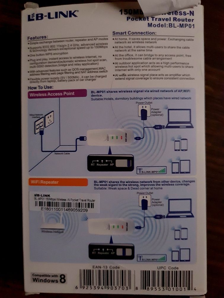 Adapter WiFi USB LAN TV Router LB Link BL-MP01